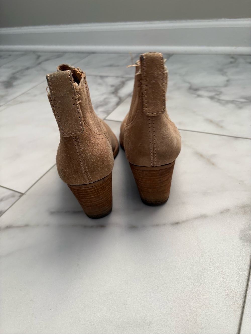 Dolce Vita Suede Tan Ankle Booties - Picture 4 of 7